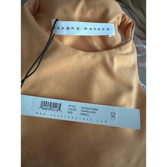 SUSANA MONACO Racerback Crop Top In Cantaloupe XS NEW NWT! - Picture 4 of 4